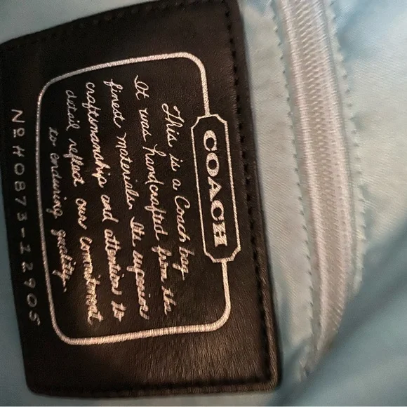 Coach Black Signature Tote with Studded Straps - Picture 4 of 7